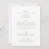 Dubbelzijdige Sage Green Boho Modern Wedding Kaart (Achterkant)