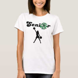 Dubbelzijdige Senior Cheerleader Groen & Wit T-shirt