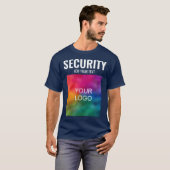 Dubbelzijdige Sjabloon Mannen marineblauw T-shirt (Voorkant volledig)