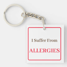 Dubbelzijdige Sleutelhanger - Ik lijd aan allergie