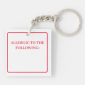 Dubbelzijdige Sleutelhanger - Ik lijd aan allergie (Achterkant)
