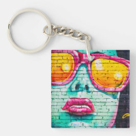 Dubbelzijdige sleutelhanger - Lipstick Urban Stree