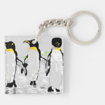 Dubbelzijdige sleutelhanger Penquins