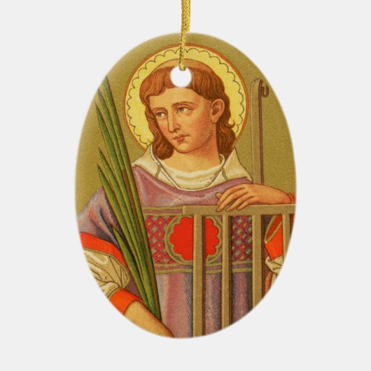 Dubbelzijdige St. Lawrence of Rome (PM 04) Keramisch Ornament (Voorkant)