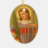 Dubbelzijdige St. Lawrence of Rome (PM 04) Keramisch Ornament (Achterkant)