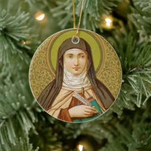 Dubbelzijdige St. Teresa van Avila (SNV 27) Cirkel Keramisch Ornament