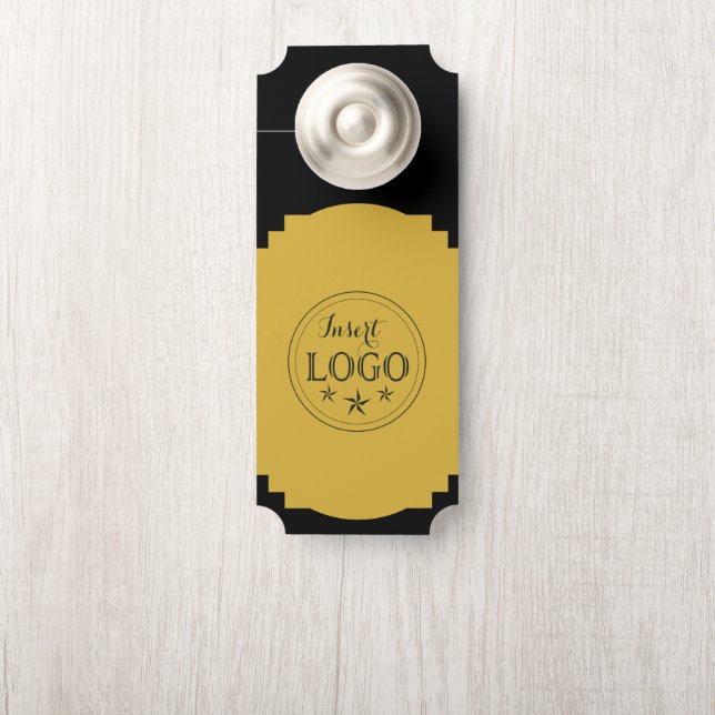 Dubbelzijdige TicketDoor Hanger met QR-code en Log (Op knop)