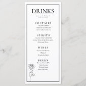 Dubbelzijdige tijdloze bloei menu (Achterkant)