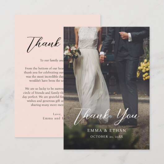 Dubbelzijdige trouwkaart met foto save the date (Voorkant / Achterkant)