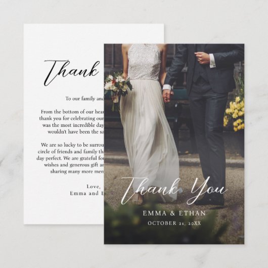 Dubbelzijdige trouwkaart met foto save the date (Voorkant / Achterkant)