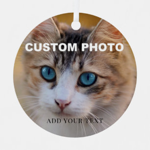 Dubbelzijdige Upload Je Huisdier Hond Foto naar Ci Metalen Ornament