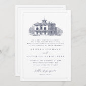 Dubbelzijdige Villa Bestemming Hebreeuwse bruiloft Kaart (Voorkant / Achterkant)