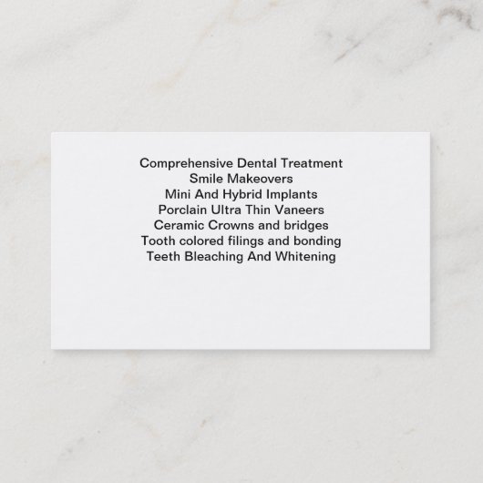 Dubbelzijdige Visitekaartjes voor tandheelkundig g (Achterkant)