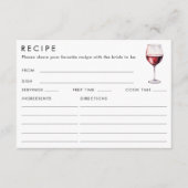 Dubbelzijdige Vrijgezellenfeest Recept Kaart met w (Voorkant)