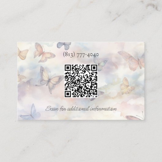 Dubbelzijdige Waterverf Vlinders met QR Code Visitekaartje (Achterkant)