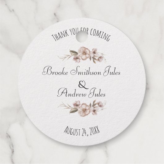 Dubbelzijdige Wildbloemen bruiloft dank u Bedankjes Labels (Achterkant)