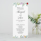 Dubbelzijdige Wildflower Wedding Ceremony Flat Kaa (Staand voorkant)