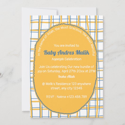 Dubbelzijdige Witte Gele Heldere Geruite Handgetek Kaart (Voorkant)