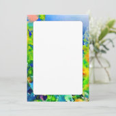 Dubbelzijdige witte levendige abstracte aquarel kaart (Staand voorkant)