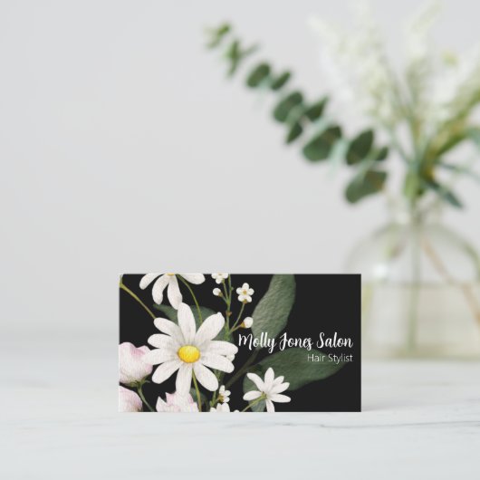 Dubbelzijdige zeedagen op zwart met QR-code Visitekaartje (Staand voorkant)