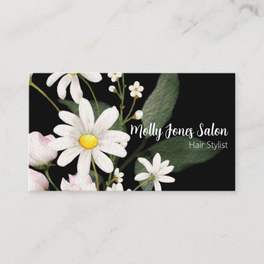 Dubbelzijdige zeedagen op zwart met QR-code Visitekaartje (Voorkant)