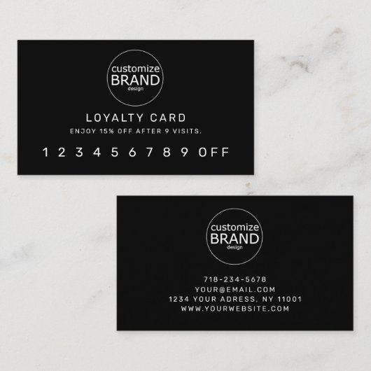 Dubbelzijdige zwarte professionele kaartlezer met  klantenkaartje (Voorkant / Achterkant)