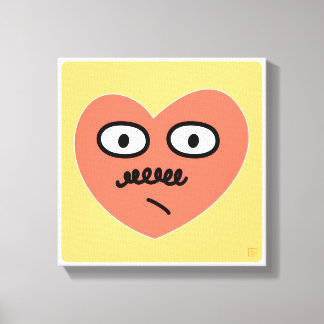 Dubbelzinnige emotie - Hart met snor Canvas Afdruk