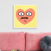 Dubbelzinnige emotie - Hart met snor Canvas Afdruk (Insitu (Woonkamer))