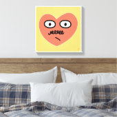 Dubbelzinnige emotie - Hart met snor Canvas Afdruk (Insitu (Slaapkamer))