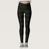 Dubbelzwart en groen Tartan Leggings (Voorkant)