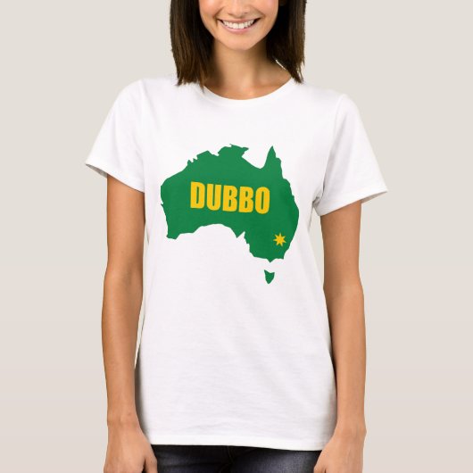 Dubbo Green en Gold Map T-shirt (Voorkant)