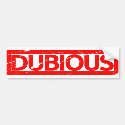 Dubieuze stempel bumpersticker (Voorkant)