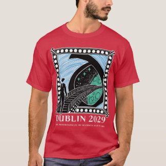 Dublin2029 bid with writing white retro t-shirt