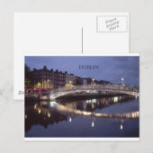 Dublin Bridge night in Ierland (St.K.) Briefkaart (Voorkant / Achterkant)
