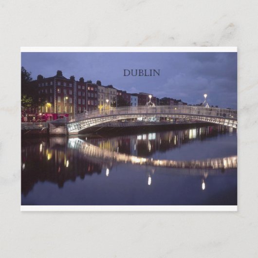 Dublin Bridge night in Ierland (St.K.) Briefkaart (Voorkant)