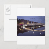 Dublin Bridge night in Ierland (St.K.) Briefkaart (Voorkant / Achterkant)