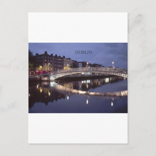 Dublin Bridge night in Ierland (St.K.) Briefkaart (Voorkant)