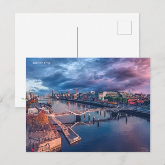 Dublin City Briefkaart (Voorkant / Achterkant)