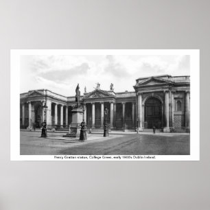 Dublin City Ireland, begin 1900 College Green Poster