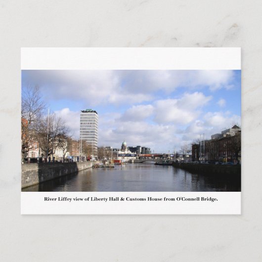 Dublin City Ireland, Liberty Hall, Customs House Briefkaart (Voorkant)