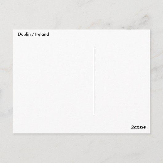 Dublin City Night Briefkaart (Achterkant)