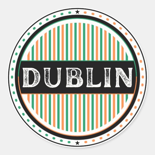 Dublin City Pride Embleem – Ierse Identiteit Ronde Sticker (Voorkant)