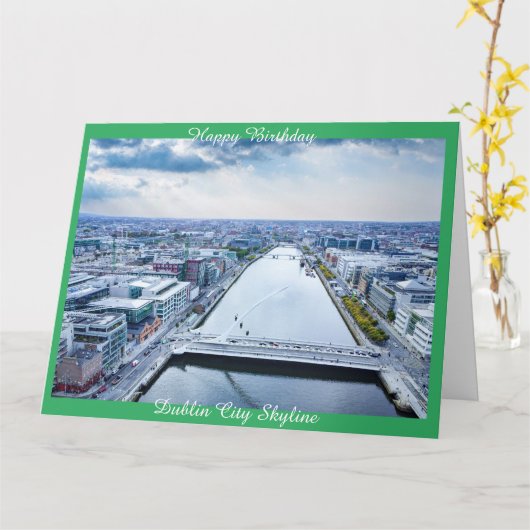 Dublin City Skyline Kaart (Gele Bloem)