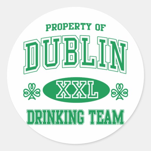 Dublin Drink team Ronde Sticker (Voorkant)