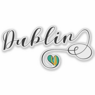 Dublin Heart Flag Sticker