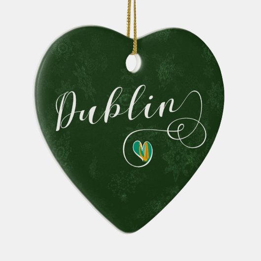 Dublin Heart, kerstboom Keramisch Ornament (Rechts)