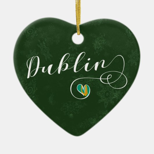 Dublin Heart, kerstboom Keramisch Ornament (Voorkant)