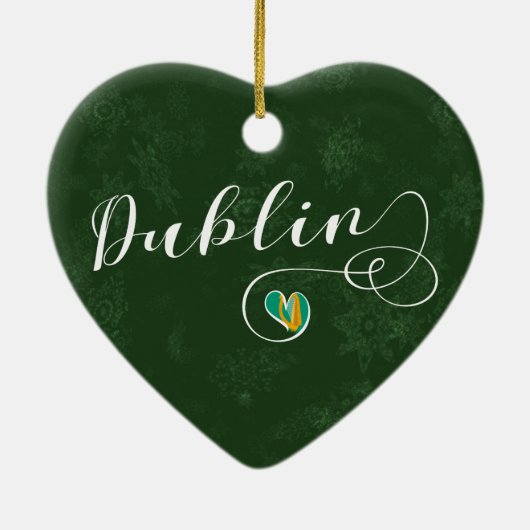 Dublin Heart, kerstboom Keramisch Ornament (Achterkant)