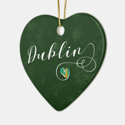 Dublin Heart, kerstboom Keramisch Ornament (Links)