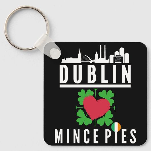 Dublin houdt van Mince Pies stadsgezicht Sleutelhanger (Voorkant)